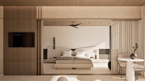 Egyptian cotton sheets, premium bedding, memory foam beds, minibar - Pearl Beach Hotel (Rethymno)