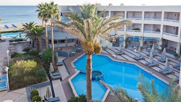 Indoor pool, 2 outdoor pools, pool umbrellas, sun loungers