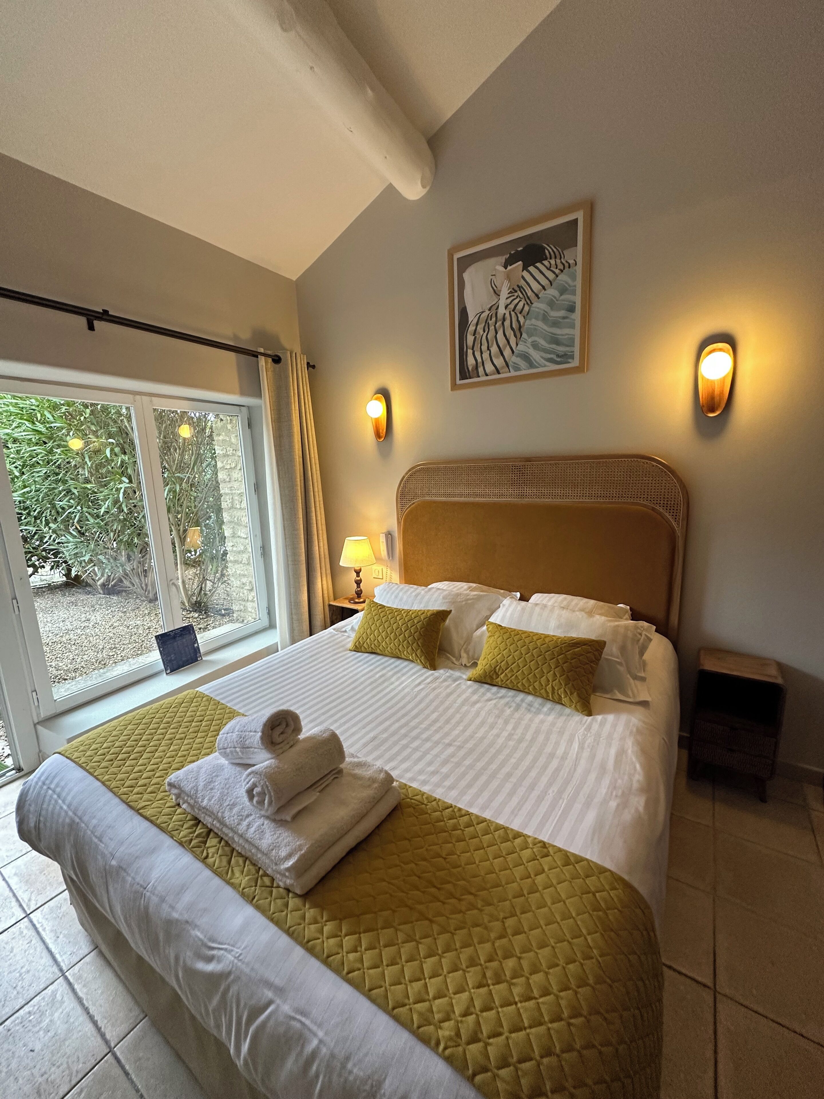 superior double room, 1 queen bed, terrace, garden area | 1 bedroom, premium bedding, select comfort beds, in-room safe