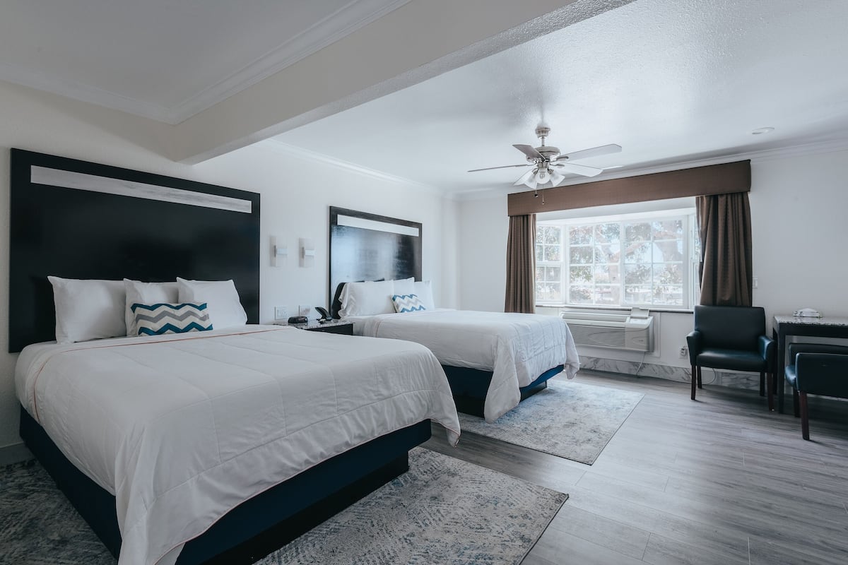 Deluxe Two Queen Bed Room - Upstairs, Non-Smoking, No Pets | 1 bedroom, premium bedding, pillowtop beds, desk