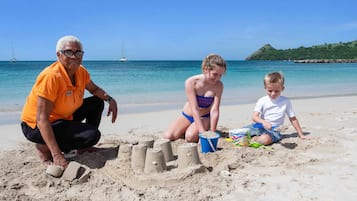 Guests can build sandcastles and enjoy the beach.