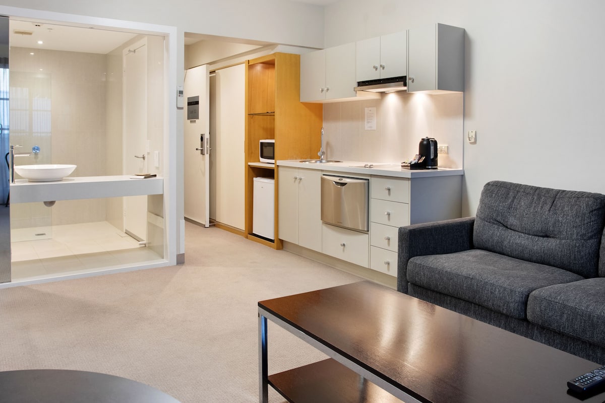 one bedroom suite  | private kitchen | fridge, coffee/tea maker