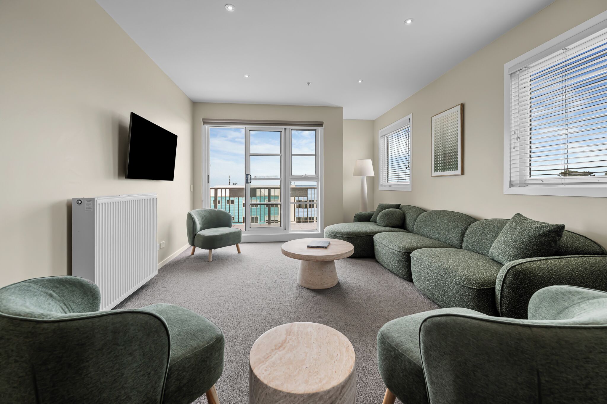 Merri Rise 3 Bedroom Penthouse | Living area | 42-inch TV with satellite channels, pay movies