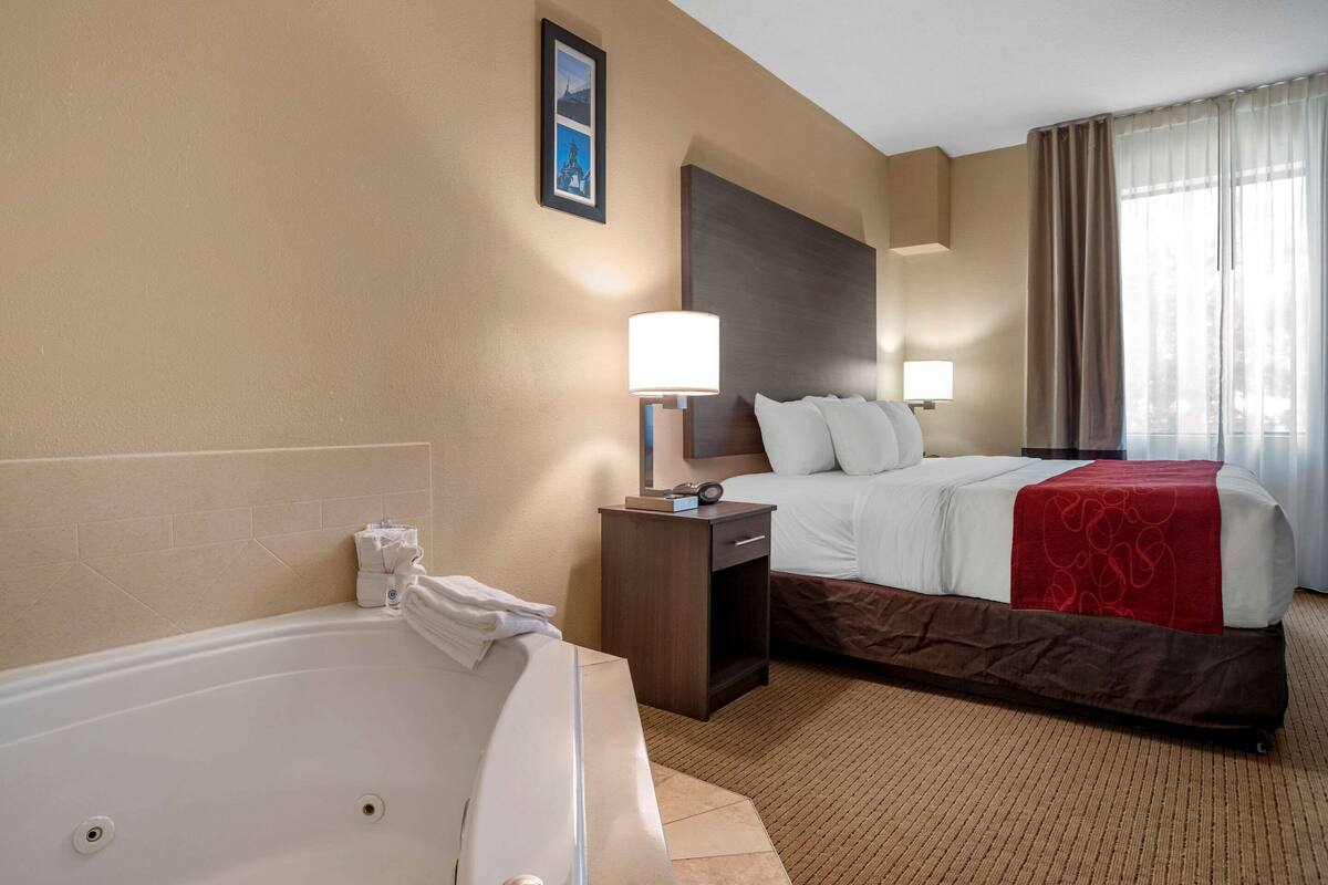desk, blackout curtains, iron/ironing board, free wifi