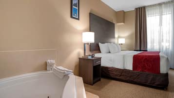 Desk, blackout curtains, iron/ironing board, free WiFi