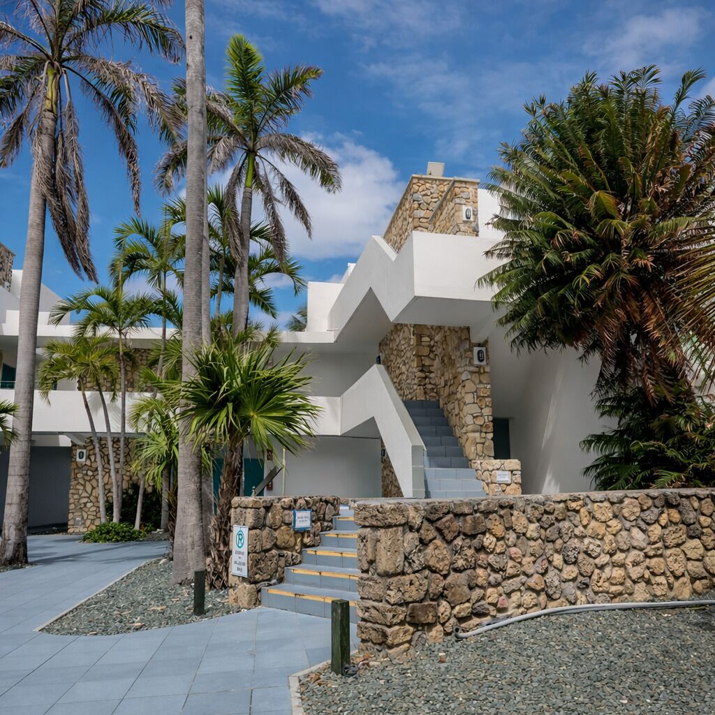 Vista frontal de la propiedad