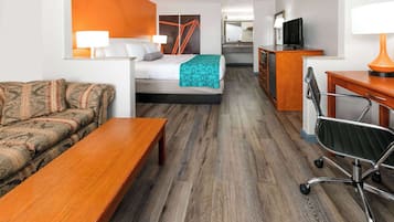 Literie de qualité supérieure, bureau, rideaux occultants