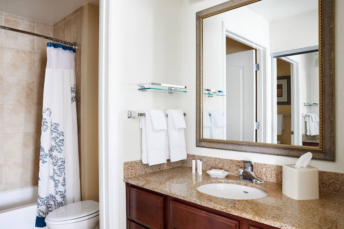 free toiletries, hair dryer, towels