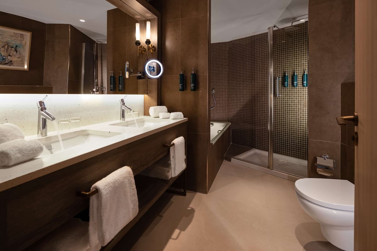 free toiletries, hair dryer, bathrobes, slippers