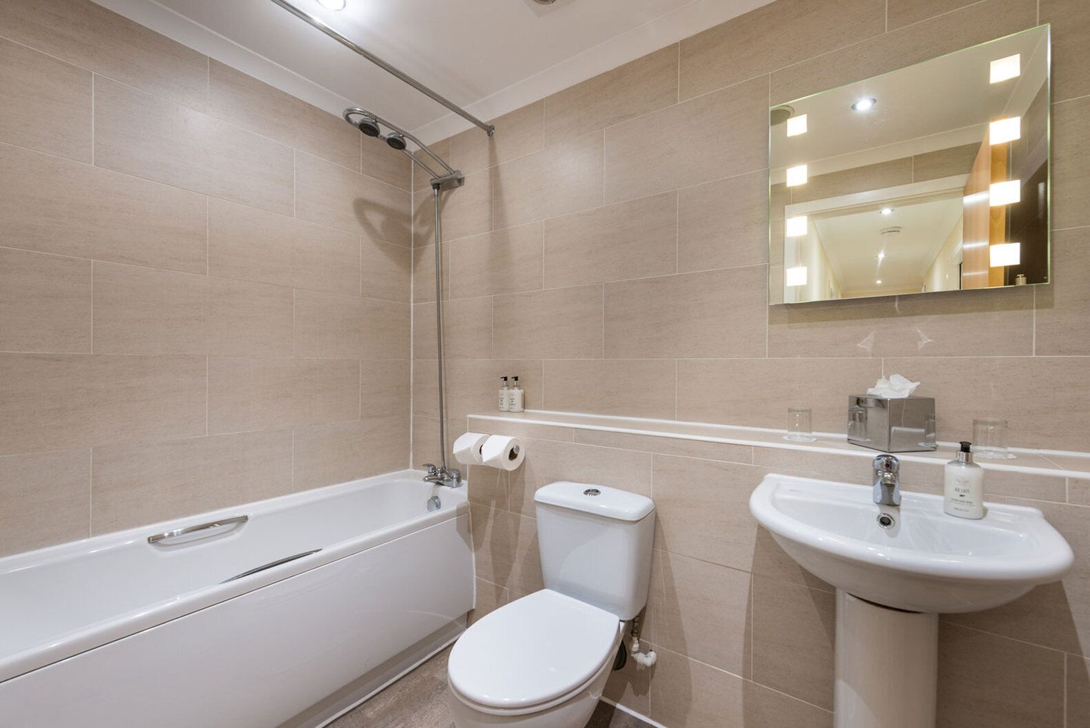 free toiletries, hair dryer, towels