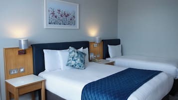 In-room safe, desk, laptop workspace, blackout curtains