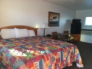 Blackout drapes, iron/ironing board, free rollaway beds, free WiFi