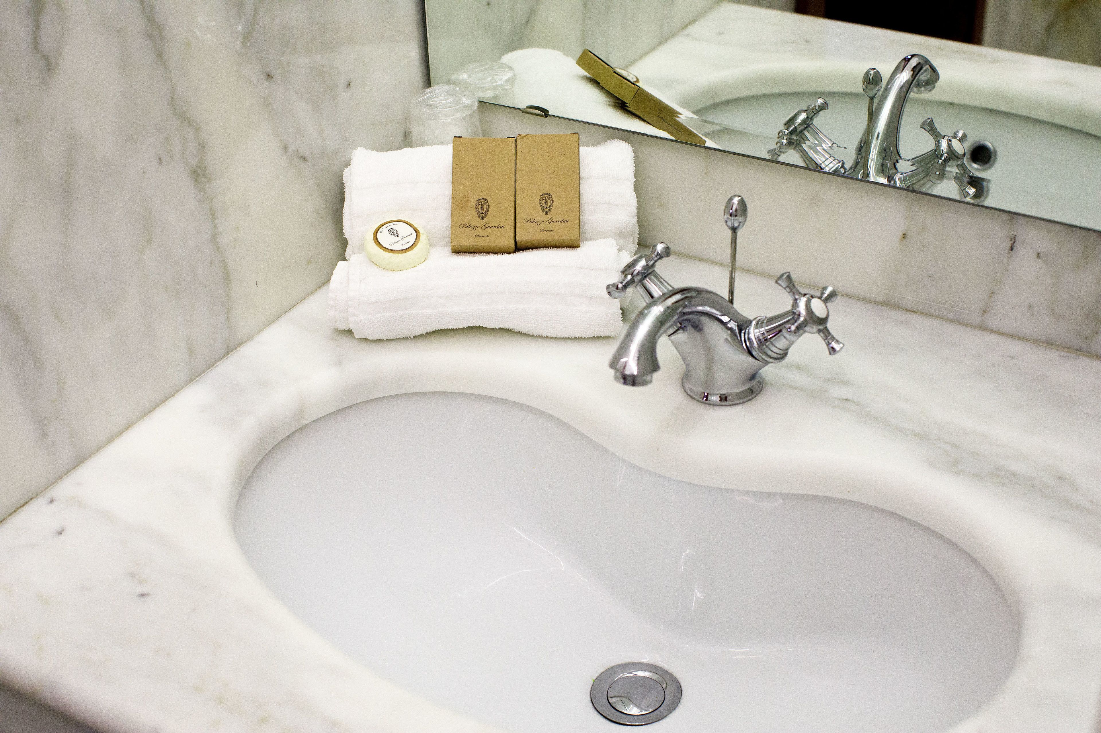 free toiletries, hair dryer, bidet, towels