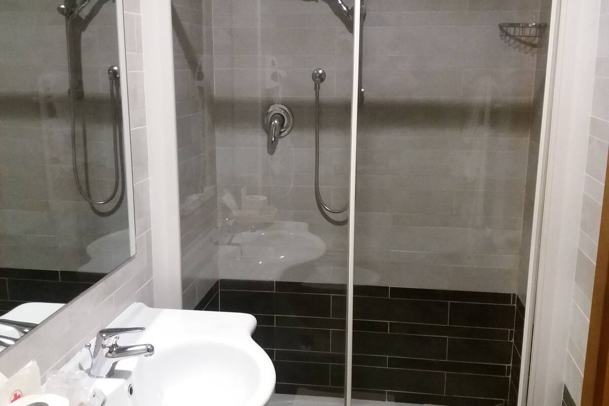 free toiletries, hair dryer, bidet, towels