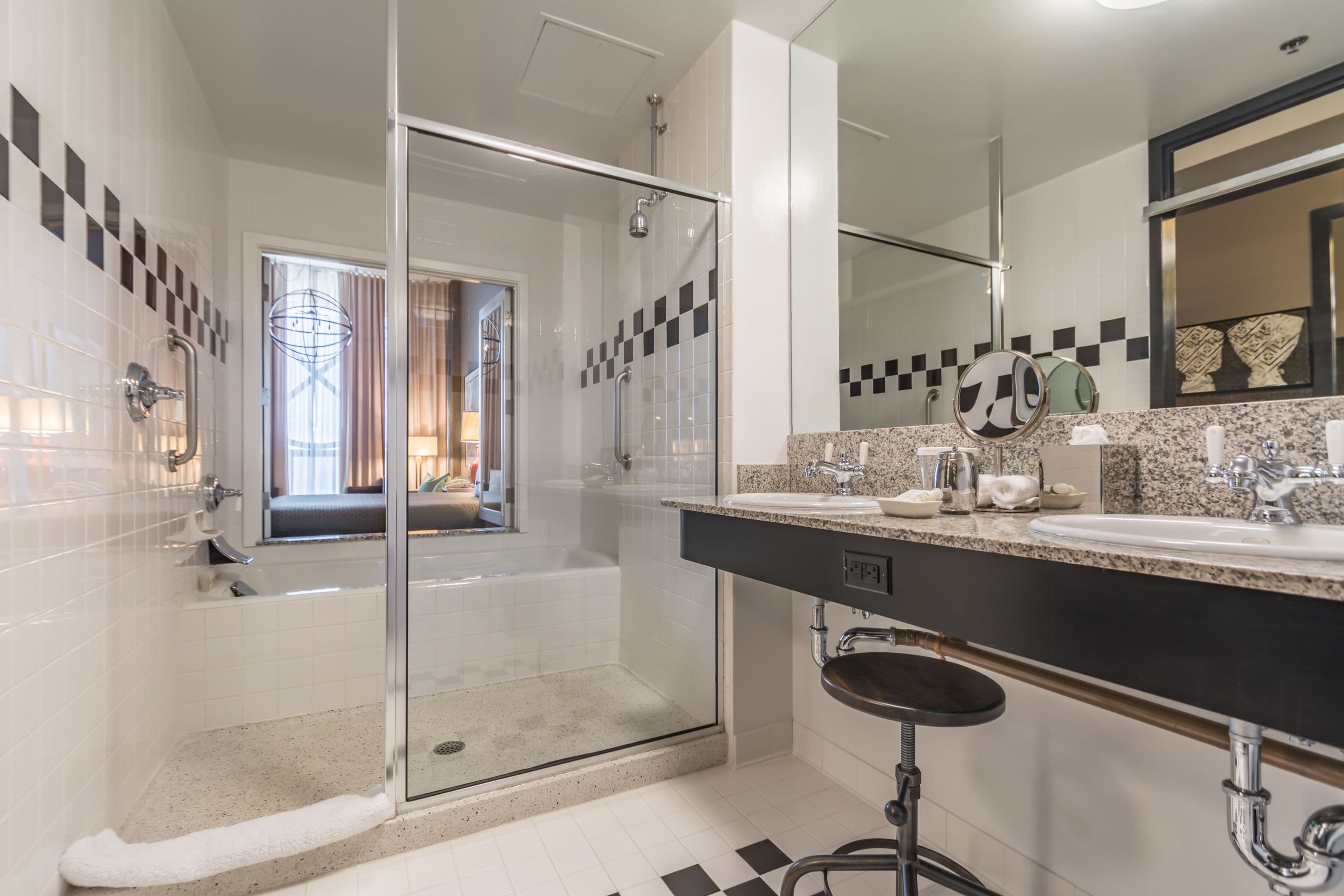 luxury loft, 1 king bed, bathtub | bathroom | designer toiletries, hair dryer, bathrobes, towels