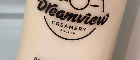 A bottle of Dreamview Creamery pasteurized milk with A2 protein.