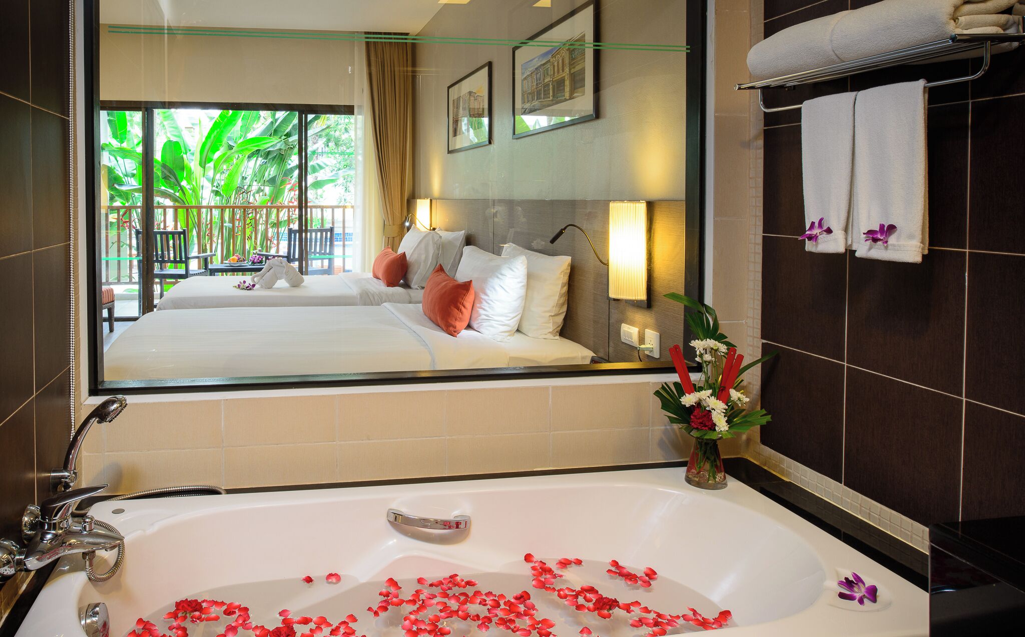 superior city view - room only | bathroom | separate bathtub and shower, rainfall showerhead