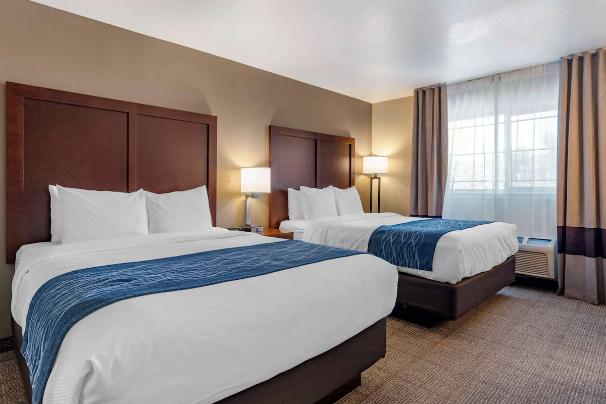 Room, 2 Queen Beds, Accessible, Non Smoking | In-room safe, desk, blackout drapes, soundproofing