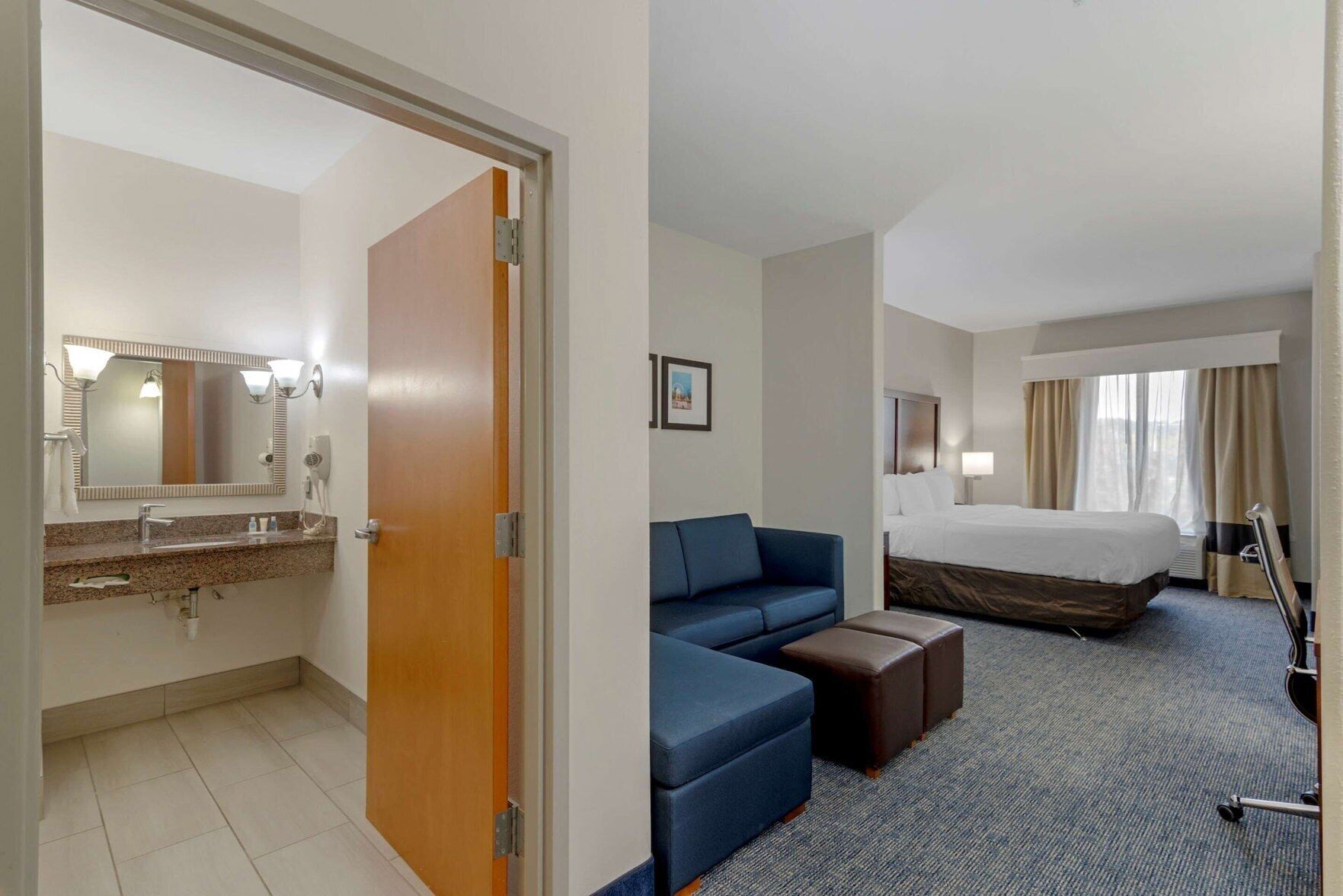 Premium bedding, pillowtop beds, in-room safe, blackout drapes