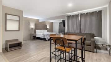 Suite, 1 King Bed, Non Smoking, Kitchenette | 1 bedroom, desk, laptop workspace, blackout drapes