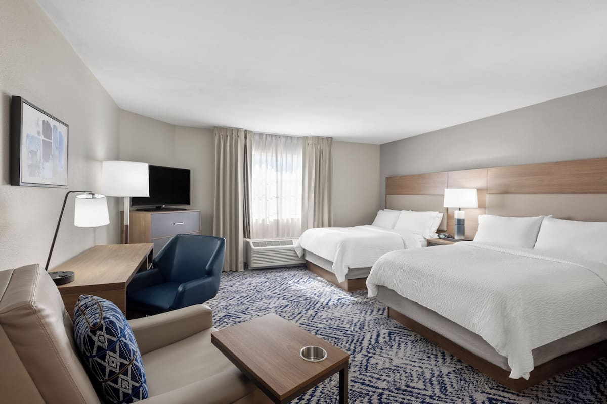 studio suite, 2 double beds | 1 bedroom, premium bedding, in-room safe, desk