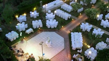 Outdoor banquet area