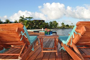 On the beach, sun-loungers, beach umbrellas, beach towels
