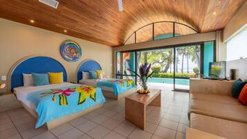 Beachfront Bungalow 2 Full Size Bed | Minibar, in-room safe, individually decorated, individually furnished