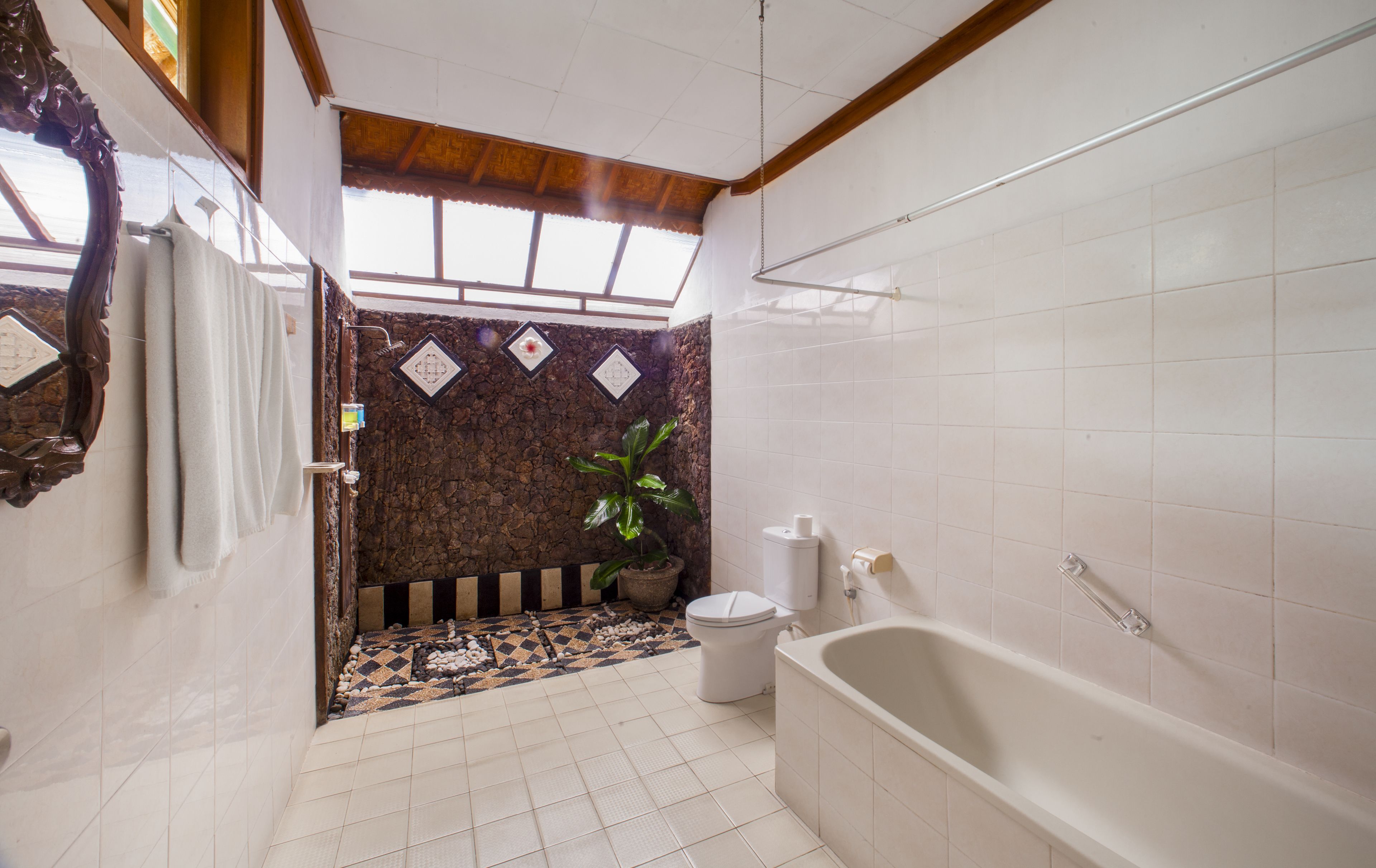 family suite | bathroom | slippers, towels