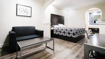 Individually decorated, individually furnished, desk, laptop workspace