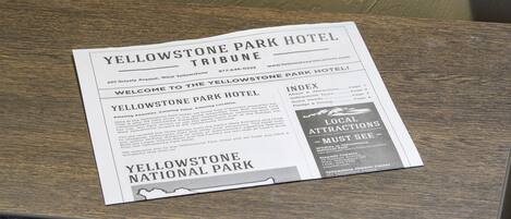 A hotel brochure for Yellowstone Park Hotel.