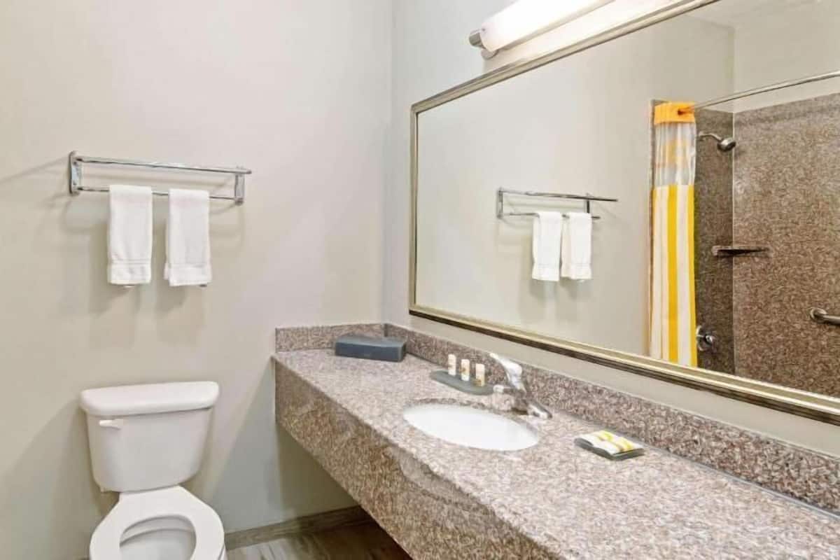 Bathroom | Combined shower/tub, free toiletries, hair dryer, towels
