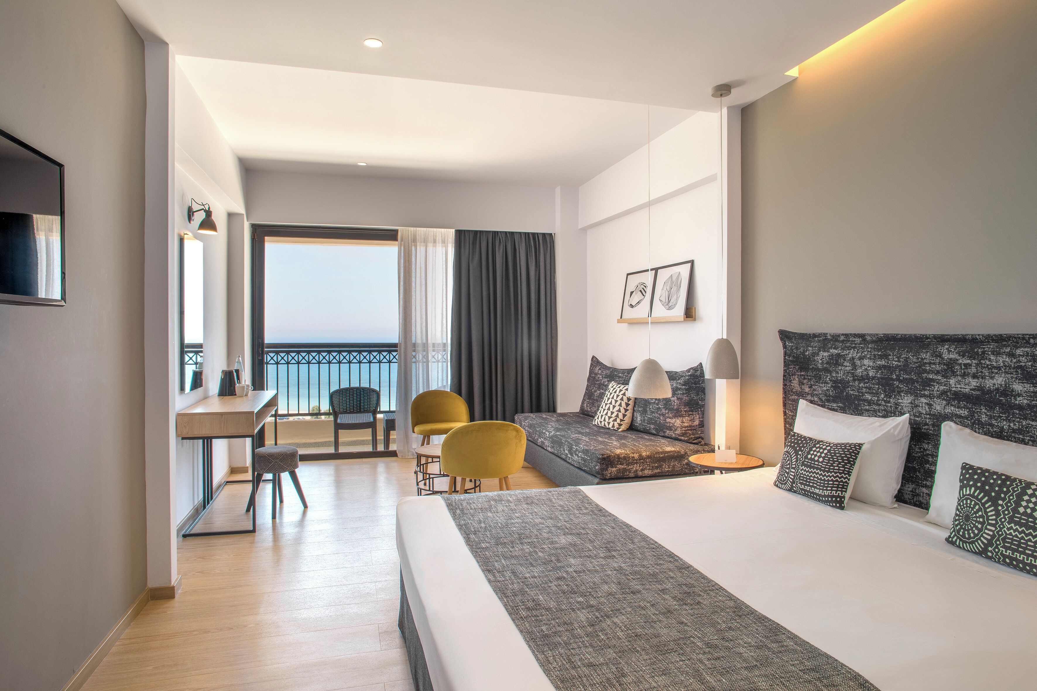 Individually furnished, desk, laptop workspace, blackout drapes