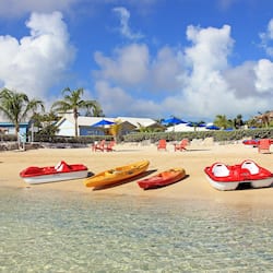 Private beach, white sand, sun loungers, beach umbrellas