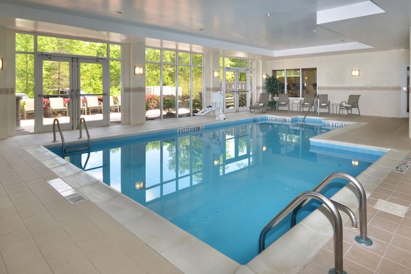 Indoor pool, open 8:00 AM to 10:00 PM, sun loungers