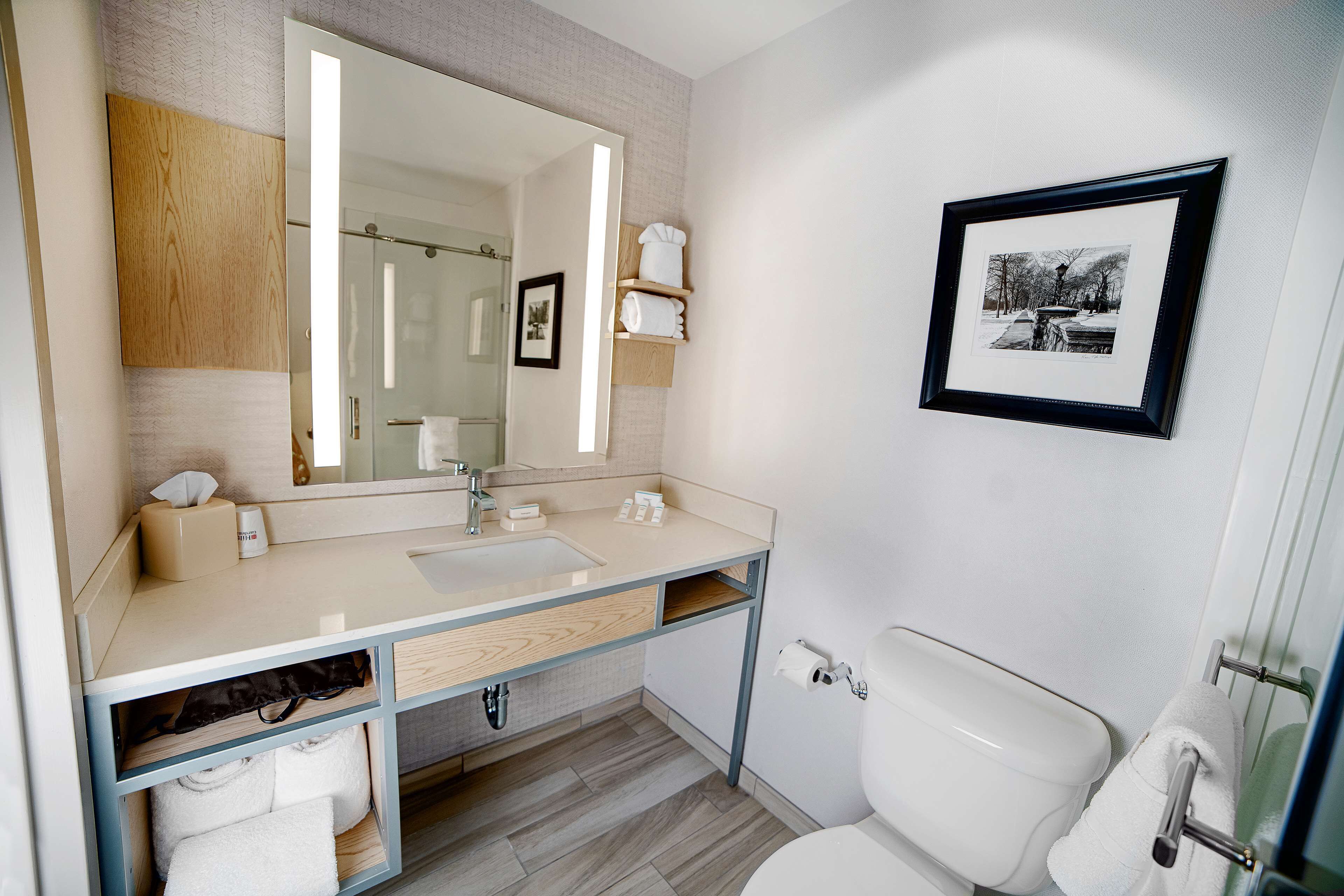 free toiletries, hair dryer, towels