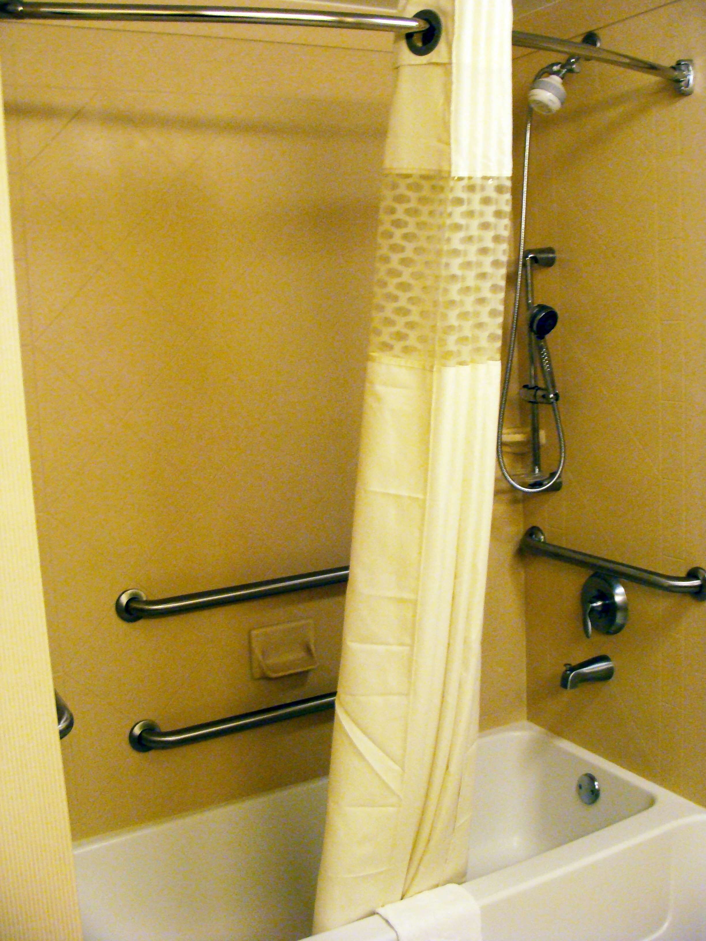 free toiletries, hair dryer, towels