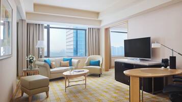 42-inch flat-screen TV with satellite channels, TV, DVD player