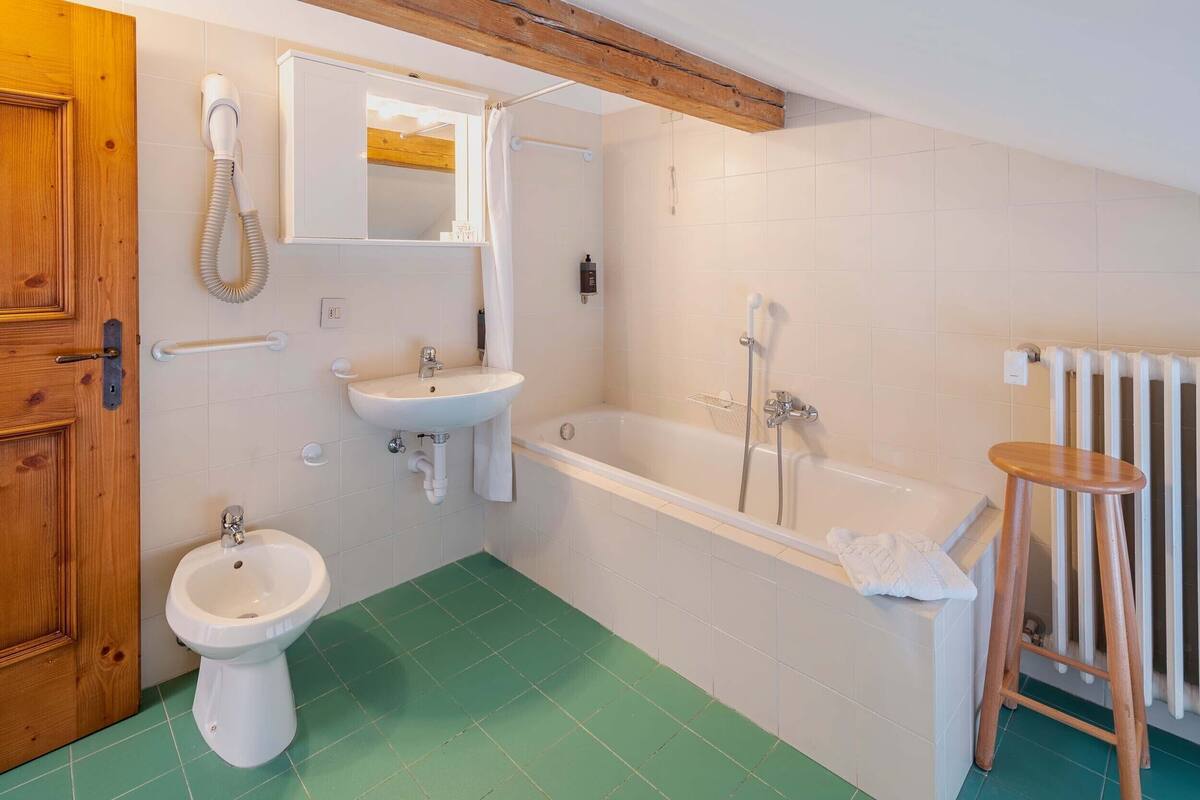 single room | bathroom | hair dryer, towels