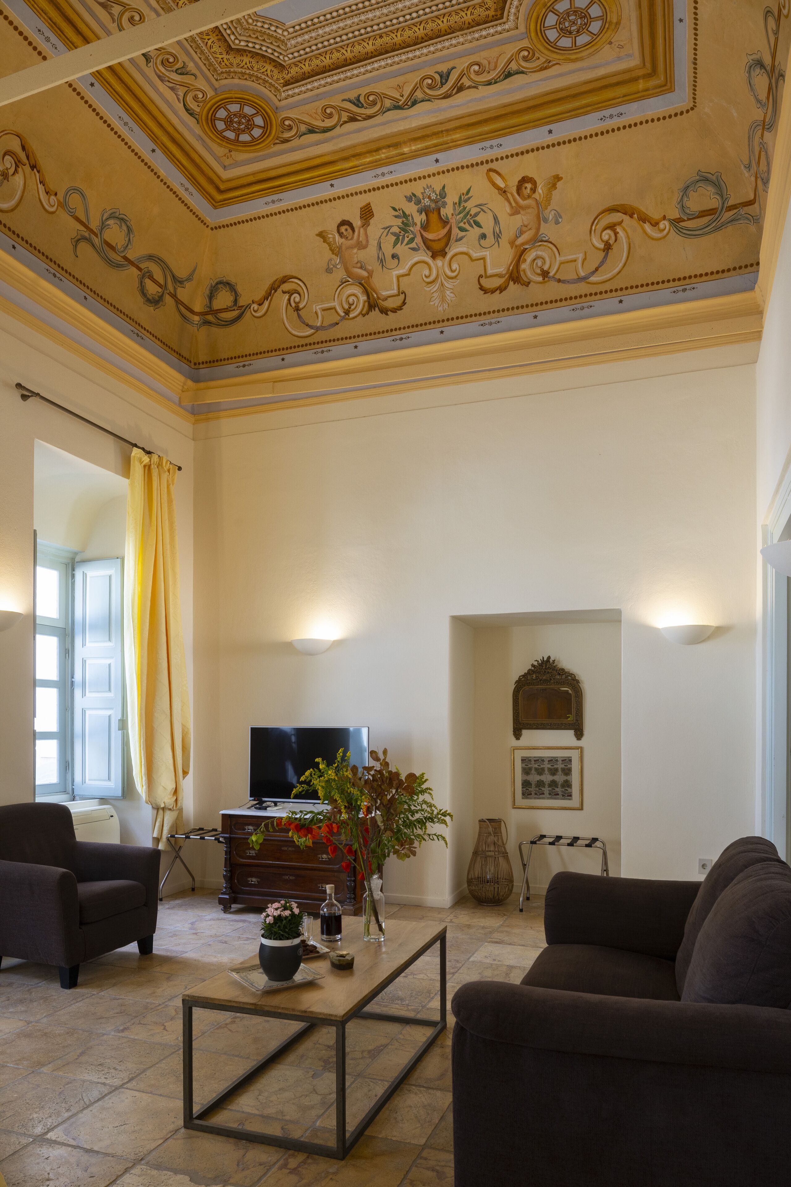 luxury suite | living room | 22-inch lcd tv with satellite channels, tv