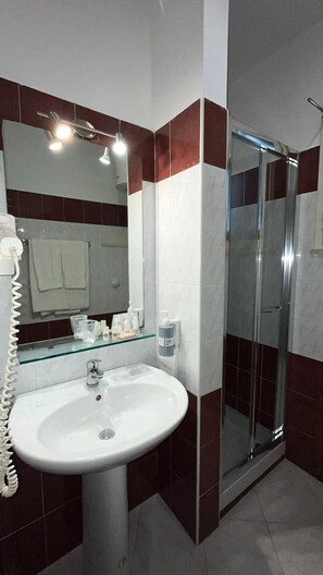 Standard Tek Büyük veya İki Ayrı Yataklı Oda | Banyo | Duş, geniş duş başlığı, saç kurutma makinesi, bide 