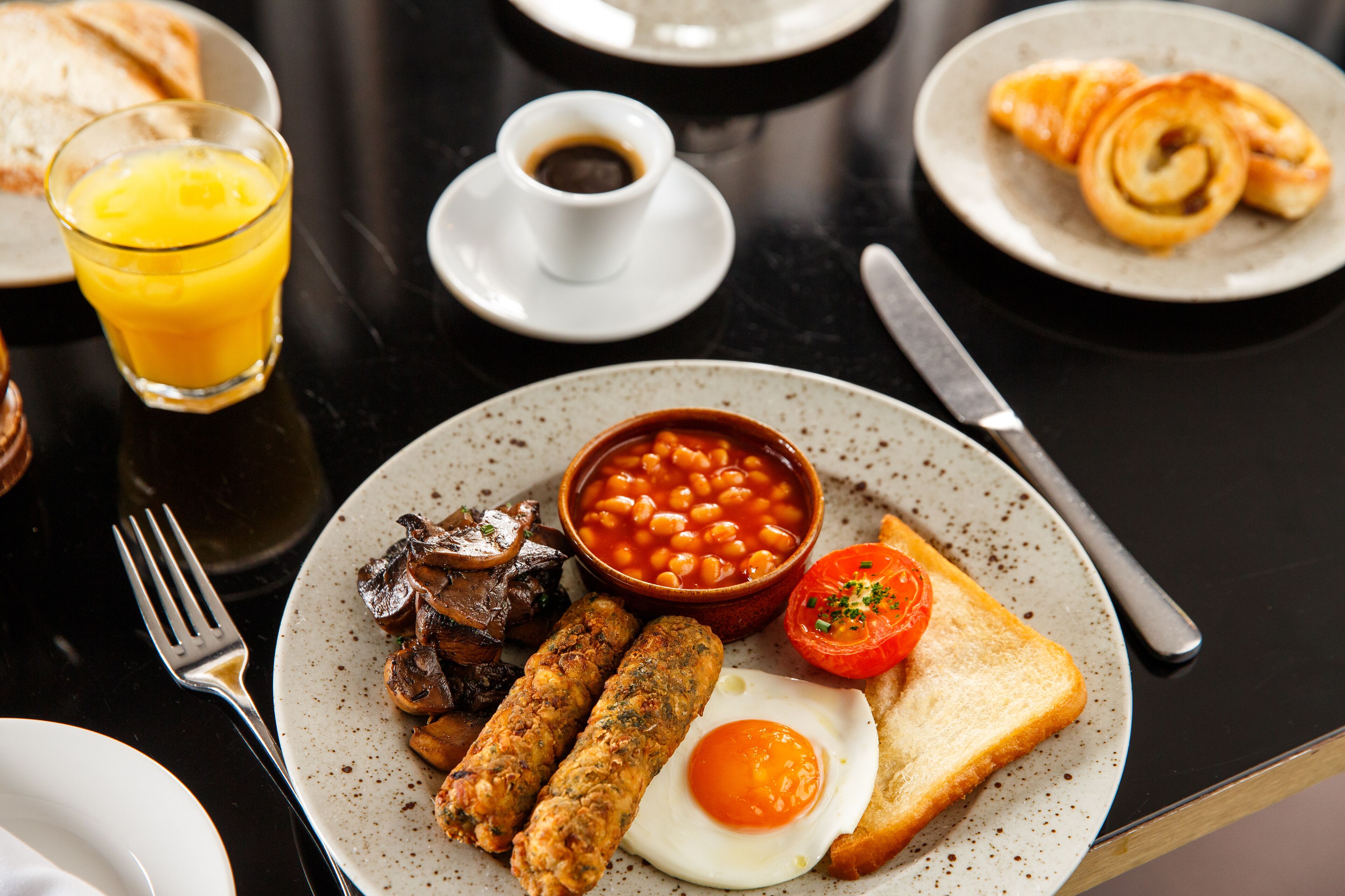 daily buffet breakfast (gbp 17.95 per person)