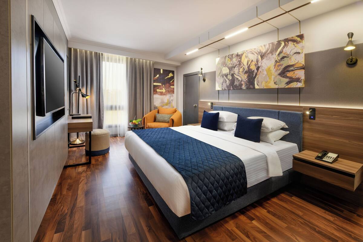 Presidentiële suite (24/7 Butler Lounge Access) | 1 slaapkamer, lakens van Egyptisch katoen, een minibar