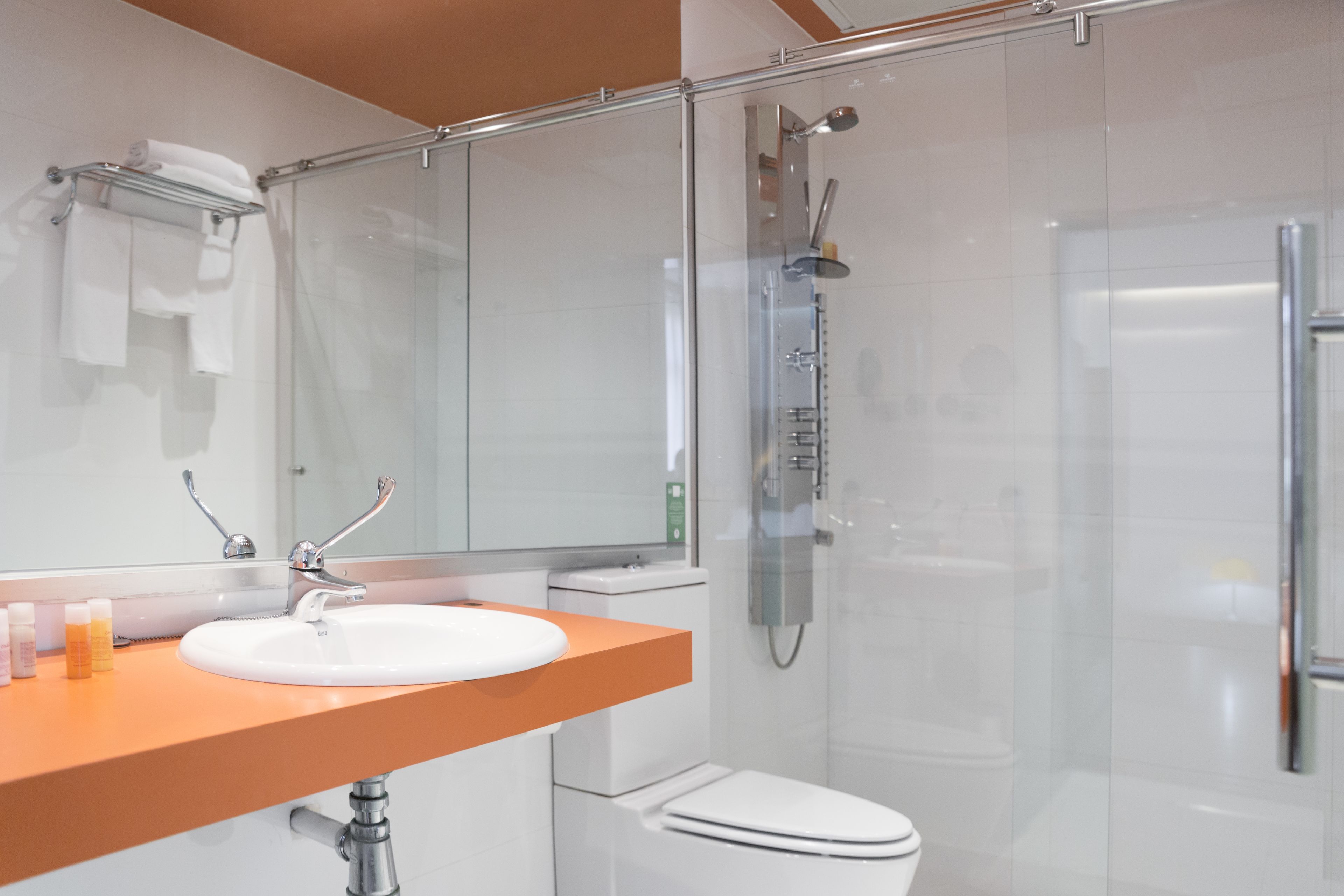 free toiletries, hair dryer, towels, soap