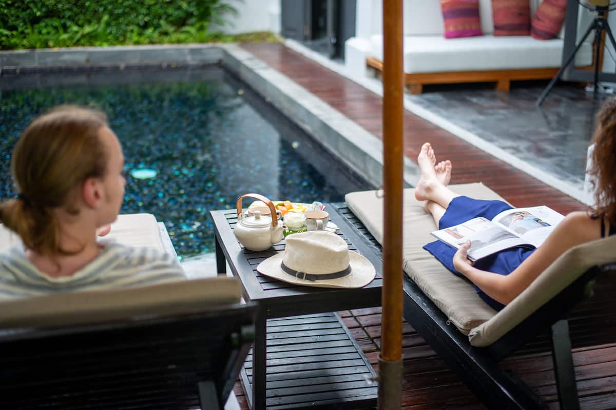 villa, 1 king bed, private pool | balcony view