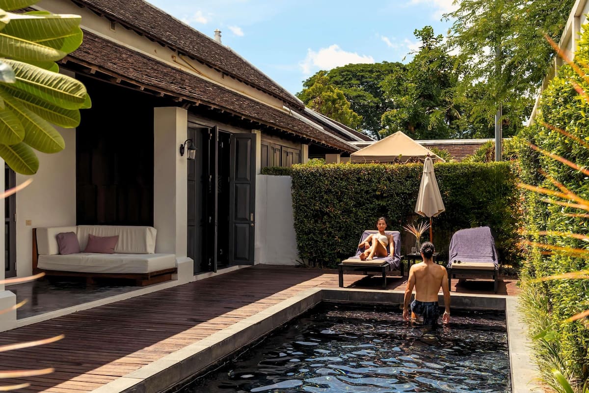 Villa, 1 cama King size, alberca privada | Ropa de cama de alta calidad, edredón y minibar