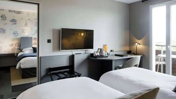 Standaard kamer, 2 eenpersoonsbedden | 1 slaapkamer, luxe beddengoed, pillowtop-bedden, een minibar