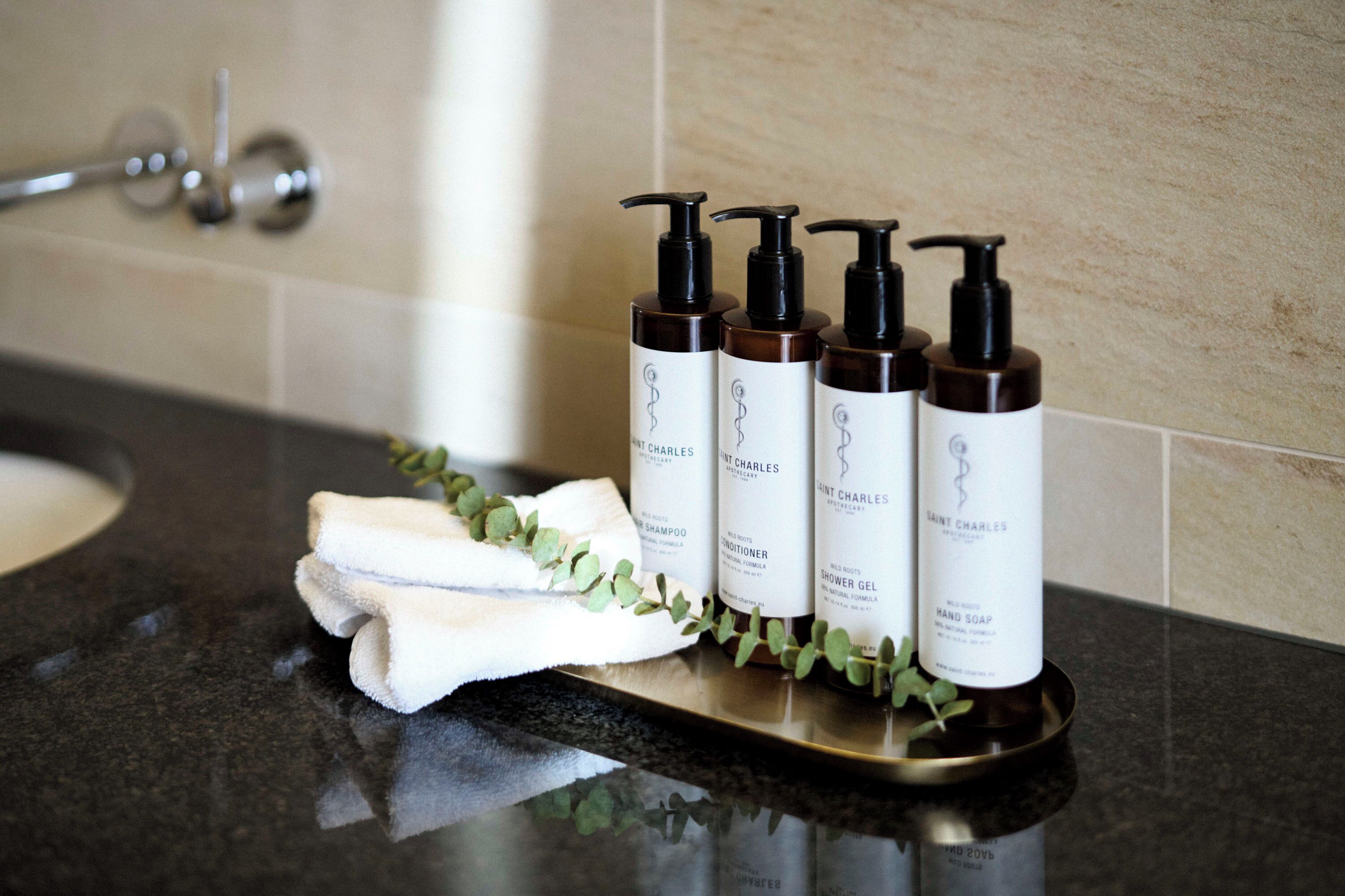 shower, free toiletries, hair dryer, bathrobes