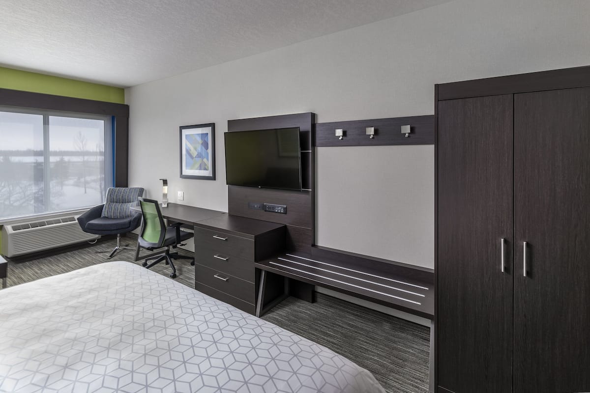 1 bedroom, desk, blackout curtains, iron/ironing board