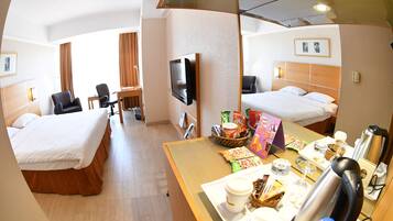 Minibar, in-room safe, desk, cots/infant beds